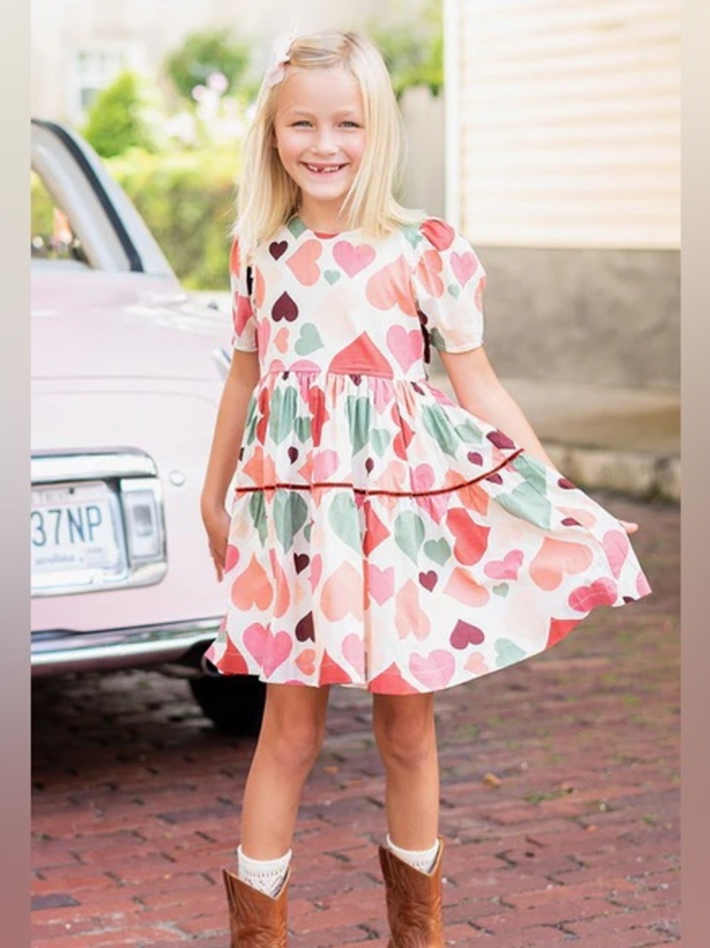 Pink Chicken Julesy Vintage Hearts Dress size 12